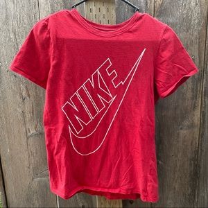 Nike Red / White T-shirt Athletic Cut Men Size Medium